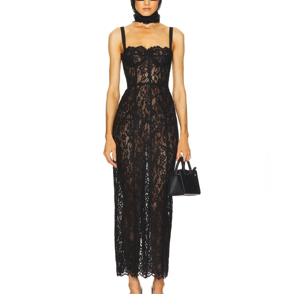 Helsa Dresses & Skirts - Helsa The Lace Column Dress in Black